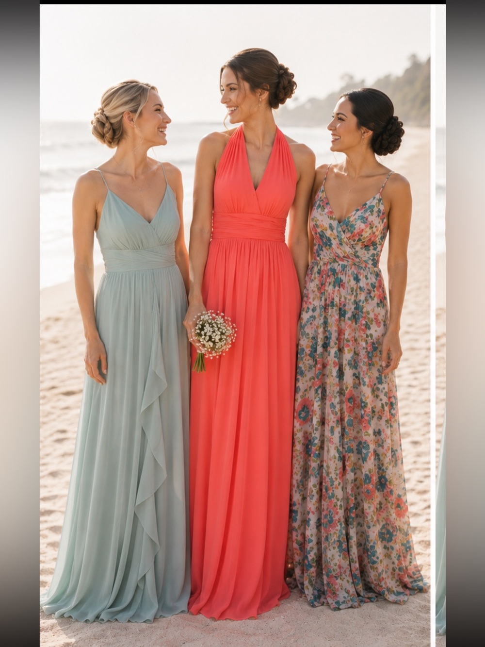 Gorgeous coral colored bridesmaid or formal dress,prom, formal, vacation